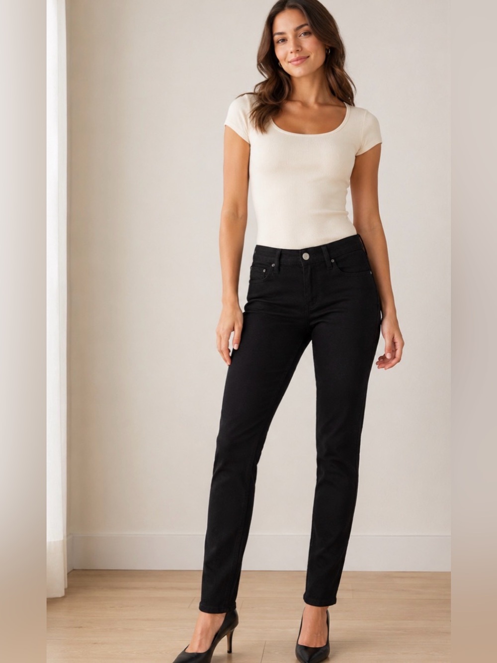 YMI Black Slim Straight Stretch Jeans Size S
